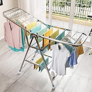 Foldable laundry linen in 150 cm stainless steel with casters (style A).. Explore fashion, tech, home goods, and more on DIAYTAR Nigeria — always affordable, always fast.