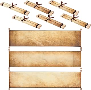 Vintage scroll paper, Virgin parchment aged on wooden stems, old rolls of fast falling paper with rods for writing, wedding wishes, invitation, accessories, cosplay, renaissance festivals, 7.3 x 30-32 inch (6 pieces).. Unlock endless possibilities with DIAYTAR NIGERIA's affordable marketplace and reliable delivery service.