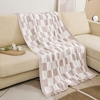 Super soft double -sided double -sided microfiber checkered covers for sofa, chair and bed (cream, 50 x 60).. DIAYTAR NIGERIA: Where countless products meet affordable prices and reliable nationwide shipping.