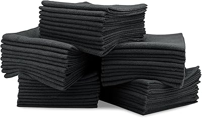 Towels in Economic Multi -Usages 16 "X 16" microfiber towels - 50 pieces - Reusable cleaning towels for washing, dust, kitchen, car and store (black).. DIAYTAR NIGERIA: Bringing quality products to every Nigerian home at prices everyone can afford.