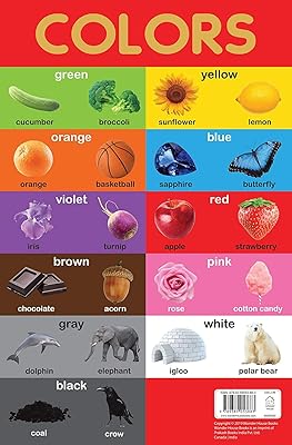 Color chart - Early learning board for children: perfect for schoolchildren at home, kindergarten and kindergarten students (11.5 cm x 17.5 cm) perfect cover by Wonder House Books.. Your complete marketplace solution, DIAYTAR NIGERIA offers unbeatable value with delivery within the week.