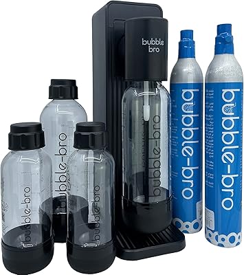 Family pack of sparkling water machine Bubble pro Origin - with 2 bottles of 60 l, 1 x bonus of 1 l and 2 x bottles of 500 ml (black).. DIAYTAR NIGERIA brings the marketplace to your home with budget-friendly prices and nationwide delivery.