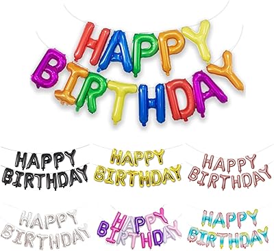 Balloon banner Happy birthday rainbow, aluminum birthday banner Mylar 16 inch for girls, boys, children and adults, party supplies.. DIAYTAR NIGERIA brings the market to your screen with thousands of affordable products delivered to your door.