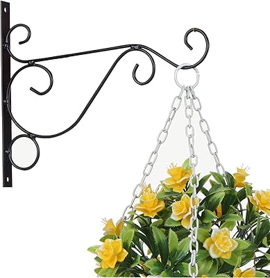 Rolowiki suspension hooks for plants, decorative wall hooks in iron, hangers for indoor and outdoor plants, lanterns for bird feeders, wind cars with screws, size L, black.. DIAYTAR NIGERIA connects you with endless possibilities through our affordable e-commerce platform.