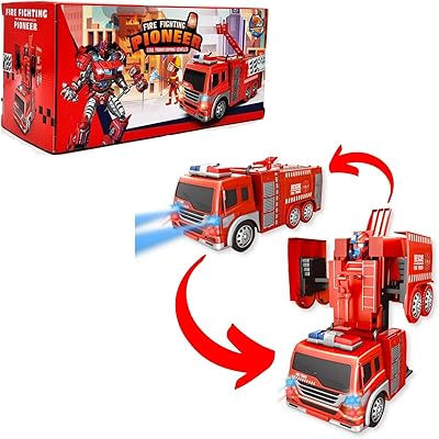 Toy Fito Fireman Robot Transformer, Truck and Robot Mode, Steam Fire Field Fire Toy, Fire truck vehicles, Transformable fire truck toy car, Birthday Gift for children aged 6 7 8 9 10 11 12, Red.. Experience shopping satisfaction with DIAYTAR NIGERIA's vast selection and budget-friendly delivery options.
