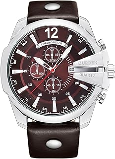 Luxury gold currency watches for men with leather bracelet, relaxed sports watches with large dial and adapted to the outside.. DIAYTAR NIGERIA: Where shopping is easy, prices are low, and delivery is just days away.