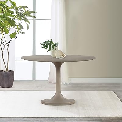 Round dining table tulip in concrete and metal armen living biba, medium size, gray.. Discover a new way to shop with DIAYTAR NIGERIA's comprehensive marketplace and quick delivery options.
