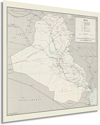 Historyx 1967 Vintage card poster of Iraq - 24 x 24 inches vintage card of Iraq - Map of the Republic of Iraq showing international borders.. Your everyday shopping destination, DIAYTAR NIGERIA offers unbeatable value with quick delivery times.