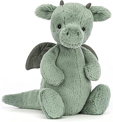 Dragon Bashful Jellycat plush, size m, 30 cm.. DIAYTAR NIGERIA makes every shopping desire a reality with affordable prices and delivery in 5-8 days.