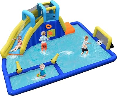 Bontic inflatable aquatic slide for children giant park 6 in 1.. Experience shopping freedom with DIAYTAR NIGERIA's comprehensive marketplace delivered within 8 days.