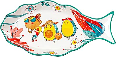 Ceramic fish plate plates versatile in printed form.. Experience shopping satisfaction with DIAYTAR NIGERIA's vast selection and budget-friendly delivery options.