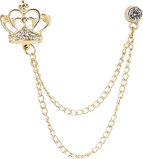 Men's rhinestone brooch with classic crown and gold pompom.. DIAYTAR NIGERIA delivers on our promise of variety, affordability, and prompt nationwide shipping.