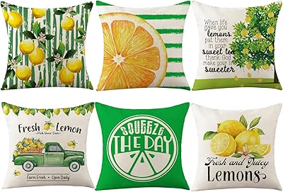 MOOBKI 6 Pieces of Cushion Lemon Cushion 18 x Decorative inch in colors.. Get your essentials without leaving home — thanks to DIAYTAR Nigeria.