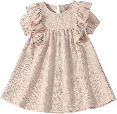 Cute dresses with short sleeves shein for women, shiny trapezoid dress with ruffle and embroidered round neck.. Why pay more? DIAYTAR Nigeria gives you the best for less.