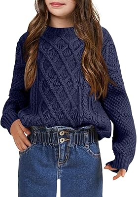 Tricotted sweater with long sleeves and round neck for pretty girls.. Shop from Nigeria's largest product selection at DIAYTAR, with budget-friendly prices and swift delivery.