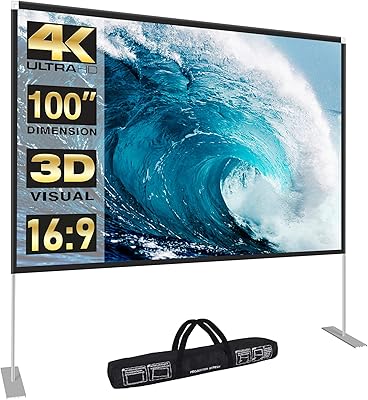 100 inch updatek projector screen with portable cinema screens support.. Experience shopping freedom with DIAYTAR NIGERIA's comprehensive platform and reliable shipping service.