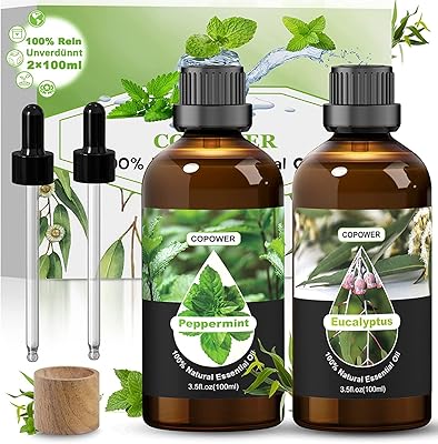 Pure Copower essential oil set, 2 x 100 ml of eucalyptus essential oil, 100 % natural therapeutic eucalyptus oil, essential oils for skin.. Affordable choices, delivered fast — that's the DIAYTAR Nigeria promise.
