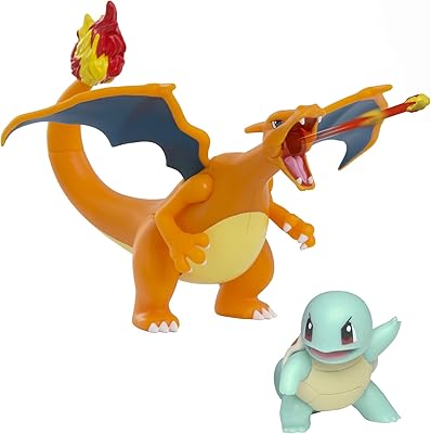 Fight and water Pokémon combat set - includes a 4.5 "Flame Charizard figurine and squirtle figurines of 2".. Your complete shopping companion, DIAYTAR NIGERIA offers extensive selection delivered within the week.