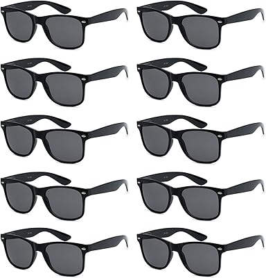 Classic 80s sunglasses for unisex, large - 10 pieces.. DIAYTAR NIGERIA: Where every purchase is affordable and delivery is always within a week.