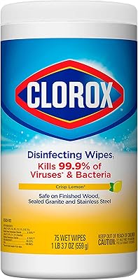Clorox disinfectant wipes, fresh lemon fragrance, multi-surface cleaning wipes without bleach, 75 wipes.. Discover the joy of choice with DIAYTAR NIGERIA's extensive selection and budget-friendly shipping.