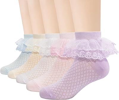 5 pairs of socks equivalent in ruffle lace for baby girls, fine cotton socks for young children, in mesh, cute white, ankle length, princess dress socks 2-13t.. From tech to toiletries, DIAYTAR Nigeria delivers without delay.