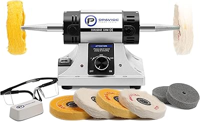Opavioc jewelry polishing and polishing tool - Adjustable variable speed polishing and polishing machine, dental polishing and polishing tool - includes 6 fabric wheels, 2 abrasive fiber wheels, safety glass and polishing compound.. Discover a world of affordable shopping with DIAYTAR NIGERIA's vast marketplace delivered to you in days.