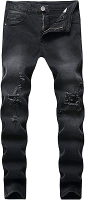 Jean slim stretch torn on the right leg for men.. Shop confidently on DIAYTAR Nigeria — everything you need, delivered quickly.