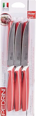Set of Pedrini steak knives, red, 6 pieces (4.5 inches) - Master Line Plaster (04GD216) (.. No hidden costs, no long delays — just DIAYTAR Nigeria convenience.