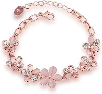 Classic Creole bracelet from the Yellow Chimes Moxy collection, 18 carat pink gold opal for women and girls, yellow brass.. Your ideal shopping partner, DIAYTAR NIGERIA offers extensive variety with reliable nationwide shipping.