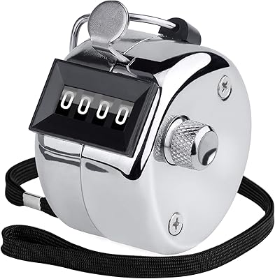4-digit mechanical counter K-Trio in stainless steel, palm counter for rowing, people, golf, winding, knitting (silver).. DIAYTAR NIGERIA revolutionizes online shopping with competitive prices and reliable 5-8 day delivery.