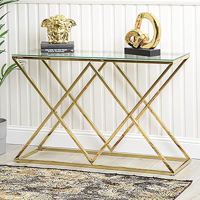 Vanity Living Table Modern Console In Dipped Glass Porto Gold Entrance Table in Stainless Stainless Shadow Shadowing Table Too narrow corridor for the living room for the living room.. Discover the perfect balance of price and convenience with DIAYTAR NIGERIA's nationwide e-commerce platform.