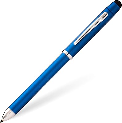 Metallic blue cross -blue multifunction pen with tech stylus.. Your ultimate shopping destination, DIAYTAR NIGERIA combines extensive selection with affordable shipping.