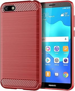 Huawei Y5 Lite (2018) shell in brushed carbon fiber, ultra -fine texture motif, flexible anti -fall - red rubber - red.. Be part of Nigeria’s most trusted online shopping experience — DIAYTAR Nigeria.
