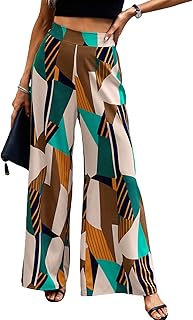 Decatracted pants high with geometric print for women, comfortable pants with wide legs zipper.. From daily deals to exclusive products — DIAYTAR Nigeria has you covered.