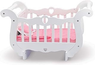 Melissa & Doug white wooden doll bed with bed cover (30 x 18 16 ").. Need something fast? Order it now from DIAYTAR Nigeria.