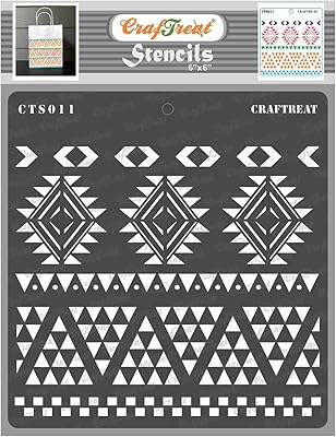 Tribal stencils craft treat to paint on wood, wall, tiles, canvas, paper, fabric and floor - Aztec edges - 6 x 6 inches - reusable art and craft stencils -.. Experience shopping freedom with DIAYTAR NIGERIA's comprehensive platform and reliable shipping service.