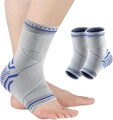 Compression ankle orthosis (package of 2), ankle skill adjustable for men and women, breathable ankle sleeve with ankle strap for sprain, relief of swollen pain, plantar fasciitis (l- (1 pair)).. Shop with purpose at DIAYTAR NIGERIA and discover a world of products at budget-friendly prices.