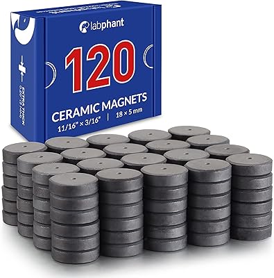 Ceramic magnets, 120 round magnetic discs (each 18 x 5 mm) perfect for crafts, artistic projects, whiteboard and the organization of the refrigerator.. DIAYTAR Nigeria: Discover more, spend less, and enjoy delivery within 5–8 days.