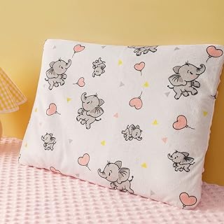 Dice u Baby sleeping pillow with cute animal print and soothing points, soft flat and soft pillow for babies boys girls and children from 1 to 3 years old, children's bed 13 x 19 x 0.75 inches, pink elephant.. DIAYTAR NIGERIA: Where every shopping need is met with affordable prices and reliable 5-8 day delivery.