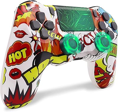 JSVSZA wireless joystick for PS4, wireless controller compatible for PS4/PRO/Slim/PC, Double Vibration/Turbo Audio Port/Remote, Flame.. DIAYTAR NIGERIA brings the market to your fingertips with affordable prices and swift delivery services.