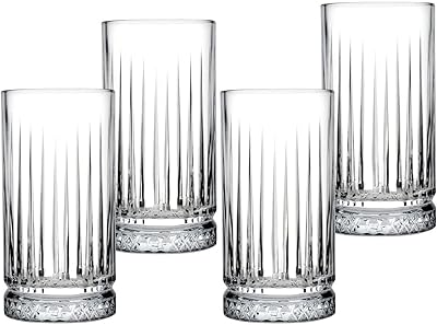 Avci Elysia Design Large Highball glasses, Lot of 4, Multi-lines with thick background for water, juice, beer, drinks, cocktails and mixed drinks, unleaded, glass cups (multi-line multi-line 15oz).. Join the movement — fast, affordable shopping only at DIAYTAR Nigeria.