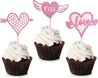 Blumomon 24 pieces decorations of cupcakes in the shape of a heart for Valentine's Day.. DIAYTAR NIGERIA transforms dreams into deliveries with our affordable prices and 5-8 day shipping.