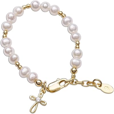 Bracelet and/or 14 -carat gold plated baby collar with original pearl and cross pavement for baptism, baptism or first communion for girls.. Why waste time in traffic when you can shop online at DIAYTAR Nigeria? Enjoy convenience, unbeatable prices, and prompt delivery anywhere in Nigeria.