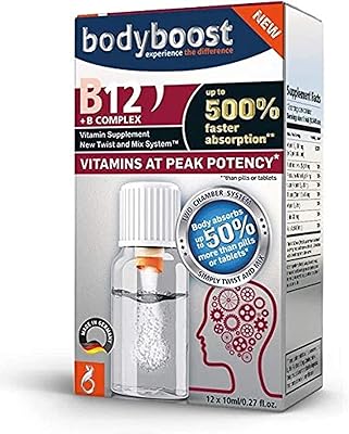 Bodyboost vitamin B12 + complex B 12 bottles with 8 vitamins B Twist n Mix system.. DIAYTAR NIGERIA: Making online shopping accessible with affordable prices and nationwide delivery service.