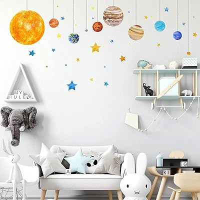 Planet and space wall stickers, wall stickers in removable vinyl cartoon stars for decoration of children's bedrooms boys.. Experience the future of shopping with DIAYTAR NIGERIA's extensive selection delivered in just 5-8 days.