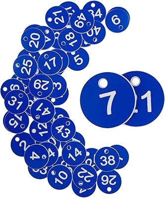 Plastic identification labels engraved without keychain for lockers, dormitory, hotel, bar, restaurant, club, table numbers (1-50, blue).. Fast delivery is our promise — DIAYTAR Nigeria keeps it real.