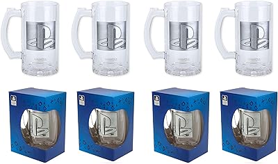 4 glass cups under official PlayStation 500 ml license with metal logo badge in a gift box.. Your trusted marketplace, DIAYTAR NIGERIA offers extensive variety with delivery within 8 days.
