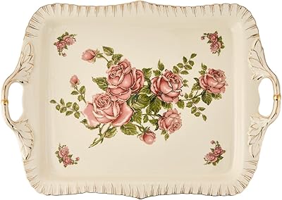 Ivory ceramic service tray u leaf with flowery bushes to taste it.. DIAYTAR NIGERIA: Your trusted partner for affordable online shopping with reliable delivery timeframes.