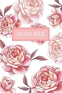 SEON HEE: Personalized notebook with flowers and personalized name - Floral cover with pink peonies. Line university newspaper (narrow line) for women and girls.. Skip the lines and shop online — DIAYTAR Nigeria delivers to your door in days.