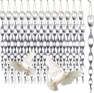 Wawasia 12 pieces anti-bird reflective stems, reflective rod hanging in silver plastic to dissuade garden birds, such as peaks, doves and geese.. Get more, save more — only on DIAYTAR Nigeria.